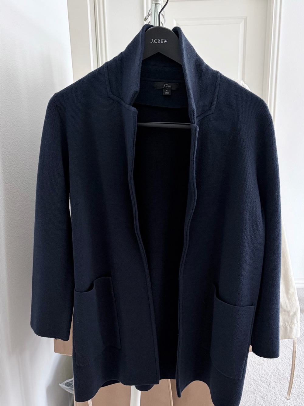 NWOT J.Crew Sophie Open-Front Sweater Blazer Navy Size Small